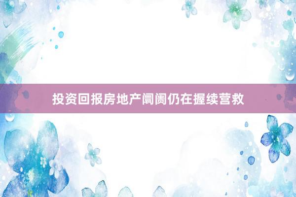 投资回报房地产阛阓仍在握续营救