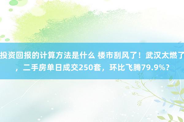 投资回报的计算方法是什么 楼市刮风了！武汉太燃了，二手房单日成交250套，环比飞腾79.9%？