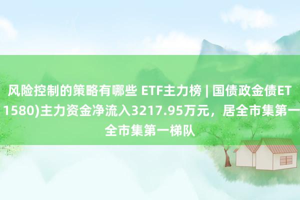 风险控制的策略有哪些 ETF主力榜 | 国债政金债ETF(511580)主力资金净流入3217.95万元，居全市集第一梯队