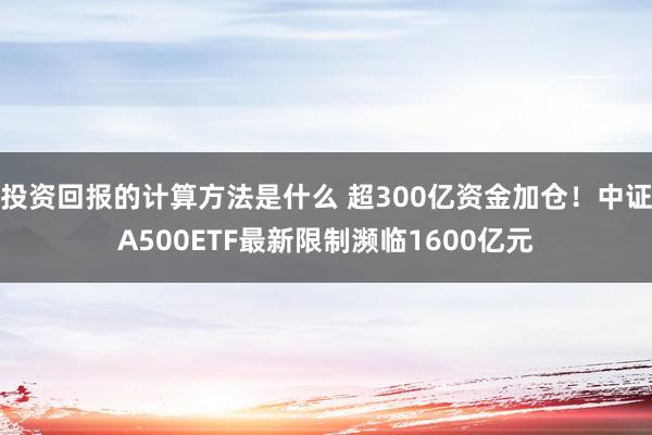 投资回报的计算方法是什么 超300亿资金加仓！中证A500ETF最新限制濒临1600亿元