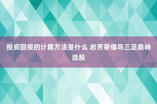 投资回报的计算方法是什么 岩芳荣倡导三足鼎峙选股