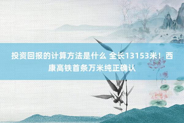 投资回报的计算方法是什么 全长13153米！西康高铁首条万米