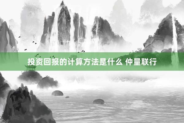 投资回报的计算方法是什么 仲量联行