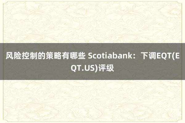 风险控制的策略有哪些 Scotiabank：下调EQT(EQT.US)评级