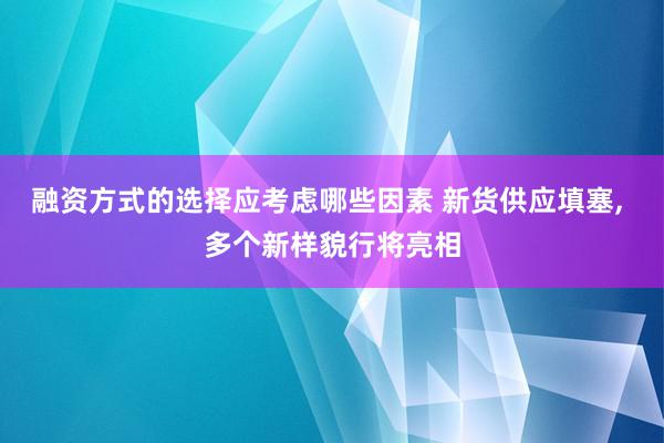 融资方式的选择应考虑哪些因素 新货供应填塞, 多个新样貌行将