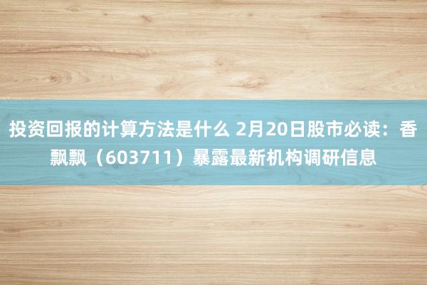 投资回报的计算方法是什么 2月20日股市必读：香飘飘（603711）暴露最新机构调研信息