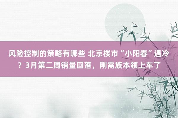 风险控制的策略有哪些 北京楼市“小阳春”遇冷？3月第二周销量回落，刚需族本领上车了