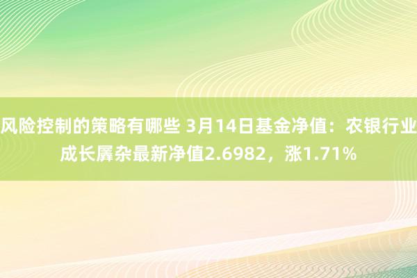 风险控制的策略有哪些 3月14日基金净值：农银行业成长羼杂最新净值2.6982，涨1.71%