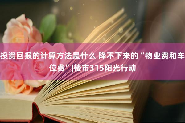 投资回报的计算方法是什么 降不下来的“物业费和车位费”|楼市315阳光行动